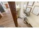 Carpeted stairway with a chair lift at 1919 Lake Lucerne Sw Way, Lilburn, GA 30047