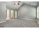 Large bedroom with vaulted ceiling, neutral walls, carpet, and multiple closets at 1735 Deer Crossing Cir, Jonesboro, GA 30236