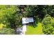 Aerial view of a cozy home nestled amidst mature trees with a spacious yard at 1833 S Highway 92, Fayetteville, GA 30215