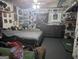Unique bedroom with Pittsburgh Steelers decor, TV, and sports memorabilia at 1524 Queen Elizabeth Dr, Locust Grove, GA 30248
