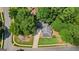 An overhead view highlights the property's roofline and the surrounding lush landscape at 539 Horseshoe Cir, Stockbridge, GA 30281