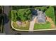 An aerial perspective showcases the well-maintained property's roofline and landscaping at 539 Horseshoe Cir, Stockbridge, GA 30281