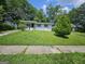 Landscaped front yard of a white single-story home with black shutters and trim at 2934 Harris St, East Point, GA 30344