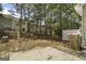 Backyard view showing a patio, tall trees, and a privacy fence at 2203 Hyssop Way, Buford, GA 30519