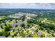 Panoramic aerial view of homes with pools, lake access and close proximity to nearby retail establishments at 11 Chad Ct, Mcdonough, GA 30253