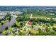 Overhead view of a residential area near a lake, highlighting the community's proximity to retail areas at 11 Chad Ct, Mcdonough, GA 30253