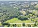 A property with +/- 5.97 acres, featuring a private pool and ample green space, seen from above at 234 Crumbley Rd, Mcdonough, GA 30252