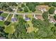 Aerial view of a suburban neighborhood with well-maintained homes and landscaping at 1032 Shumard Ln, Mcdonough, GA 30252
