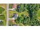 Aerial view of a home with a large backyard and mature trees at 1032 Shumard Ln, Mcdonough, GA 30252