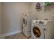 Modern laundry room with front-loading washer and dryer, optimizing space and efficiency at 116 Sophie Cir, Locust Grove, GA 30248