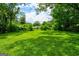 Lush, green backyard with mature trees, offering privacy and a serene view of the property at 1821 Clearwater, Marietta, GA 30067