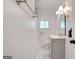 A clean bathroom with a mirror, a sink, a toilet and a towel rack at 1821 Clearwater, Marietta, GA 30067