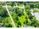 A residential neighborhood shows the layout of lawns and mature trees at 508 College St, Bowdon, GA 30108