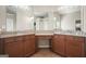 Bathroom showcasing -and- sinks, granite counters, tile floor, and modern cabinets at 6665 Flagstone Ct # 918, Cumming, GA 30028
