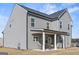 Backyard features gray siding, covered patio, and a grassy yard at 469 Ralph Still, Dacula, GA 30019