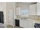 Cozy kitchen with white cabinets, a stainless steel sink, and modern appliances at 4738 Golod Way, Lithonia, GA 30038