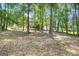 Leafy backyard view of raised house featuring screened-in back porch at 183 Wynnmeade, Peachtree City, GA 30269