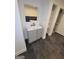 Bathroom featuring a modern sink and gray cabinet with tiled floors at 2587 Mead Ct, Jonesboro, GA 30236