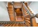 View of staircase and wooden landing from above, displaying the beautiful construction at 53 Born St, Norcross, GA 30071