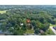 Aerial view showcasing a home nestled in a tree-filled neighborhood, offering privacy and a peaceful setting at 357 W Hightower Trl, Social Circle, GA 30025
