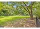 Picturesque backyard featuring mature trees, a lush lawn, and natural surroundings offering a tranquil retreat at 357 W Hightower Trl, Social Circle, GA 30025