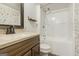 Bathroom features a bathtub with shower and vanity at 340 Loblolly Rdg, Locust Grove, GA 30248