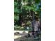 Backyard featuring a tree stump with decorative flowers, surrounded by lush greenery creating a nature scene at 150 Ashley Dr, Fayetteville, GA 30214