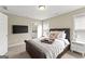 Bedroom featuring a television, and an adjacent bathroom visible through the doorway at 195 Berry Hill Ln, Tyrone, GA 30290