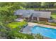 Sprawling backyard with a refreshing pool, lounge area, and well-maintained lawn perfect for outdoor living at 603 Lakewood Dr, Social Circle, GA 30025