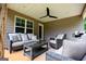 Covered back patio with wicker furniture set at 328 Brookstone Dr, Carrollton, GA 30116
