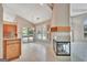 Eat-in kitchen area with pool views, a fireplace, and plenty of natural light at 316 Kensington Dr, Peachtree City, GA 30269