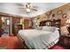 Cozy main bedroom with striped wallpaper and unique decorations at 292 Selfridge Rd, Mcdonough, GA 30252