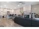The living room flows into a modern kitchen creating an open and inviting space at 1848 Eastmore Ave, Conyers, GA 30094