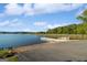 A scenic boat ramp leading into a serene lake, surrounded by lush greenery and a clear blue sky at 1190 Plantation Dr, Villa Rica, GA 30180