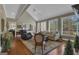 Spacious living room with many windows, hardwood floors and vaulted ceiling at 110 Tamerlane, Peachtree City, GA 30269