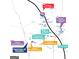 Community map highlighting nearby amenities, including shopping centers, schools, and Piedmont Henry Hospital at 143 Oakchase Park Ln, Hampton, GA 30228