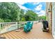 Entertainer's back deck with outdoor seating, barbeque, pool and serene wooded views at 250 Friendship Church Rd, Brooks, GA 30205