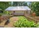 Exterior backyard view with metal roof, wood fence and small tractor at 3515 Chattahoochee Rd, Cumming, GA 30041