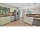 Stylish kitchen area with stainless steel appliances, natural light and breakfast bar area at 3515 Chattahoochee Rd, Cumming, GA 30041