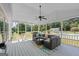 Spacious covered patio perfect for outdoor relaxation with comfortable seating and a view of the pool at 310 Trestle Rd, Locust Grove, GA 30248