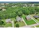 Aerial view of a suburban neighborhood with lush greenery and well-manicured lawns at 230 Hummingbird Ct, Hampton, GA 30228