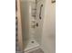 White shower with a curtain at 241 Balaban Cir # 241, Woodstock, GA 30188