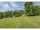 Spacious backyard featuring lush green grass and a storage shed providing ample outdoor storage solutions at 369 Parker Rd, Mcdonough, GA 30252