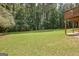 The property has a expansive backyard that borders the trees and understory of the forest at 145 Driftwood Trl, Fayetteville, GA 30215