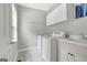 The laundry room features modern appliances and ample cabinet space for storage at 145 Driftwood Trl, Fayetteville, GA 30215