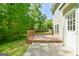 Back porch and patio with wood deck and view to lawn and trees at 420 Callaway Pt, Mcdonough, GA 30252