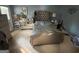 Bedroom featuring a gray studded headboard and gray carpet at 2663 Shiloh Hills Ct, Snellville, GA 30039