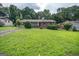 Charming one-story brick home featuring a covered front entrance and a well-manicured lawn at 6233 Castlewood Dr, Morrow, GA 30260