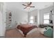 Bedroom featuring neutral decor, carpeted floors, and a ceiling fan at 48 Star Spangled Ln, Peachtree City, GA 30269