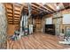 Unfinished basement with visible pipes, wooden beams, and exposed insulation for a rustic feel at 954 Camp Creek Sw Dr, Lilburn, GA 30047